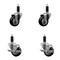 Service Caster 3'' Black Poly Wheel Swivel 1-1/8'' Expanding Stem Caster Set 2 Brakes, 4PK SCC-EX20S314-PPUB-BLK-2-TLB-2-118 - alternate 1